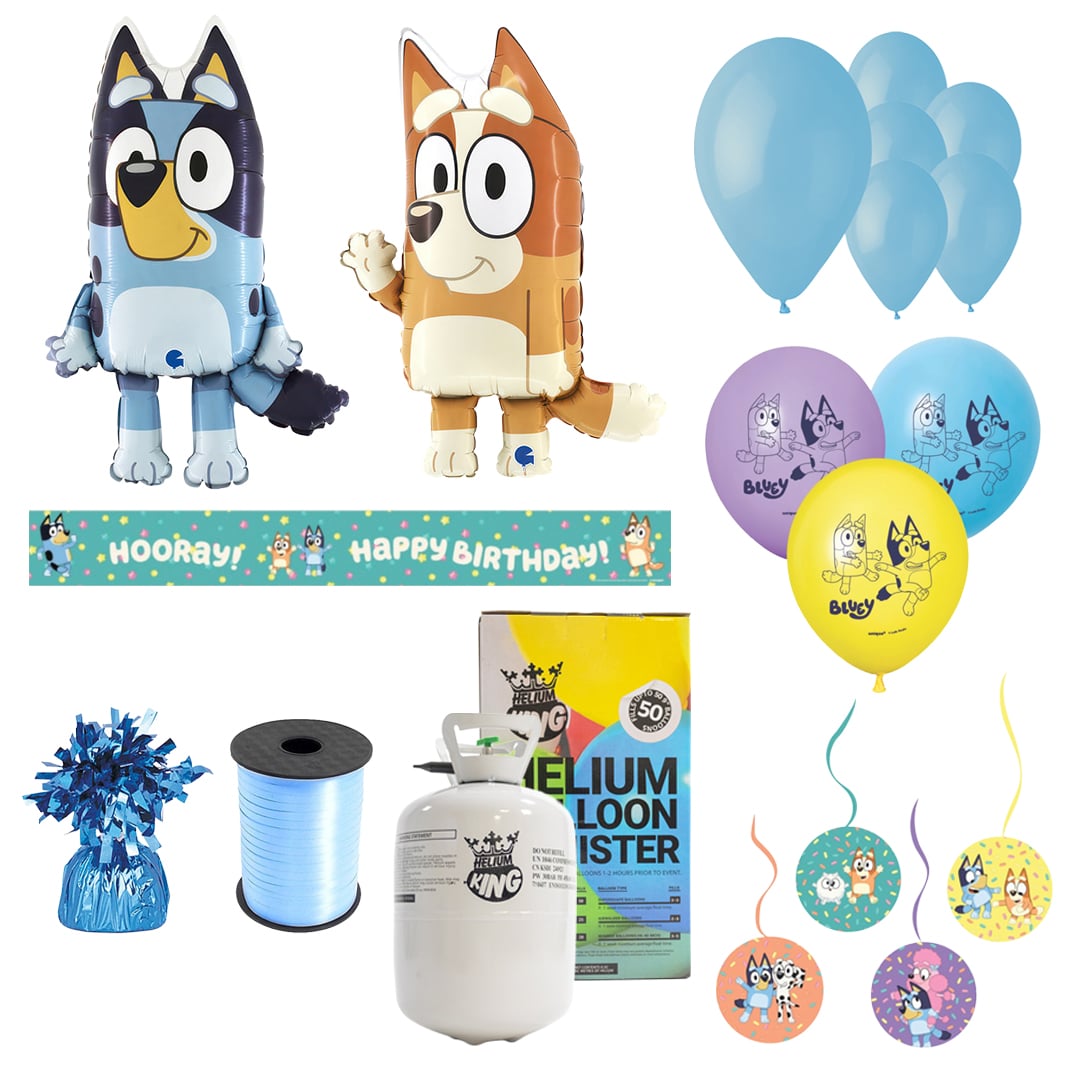 Bluey Birthday Balloons, Helium & Decorations Party Pack View 2