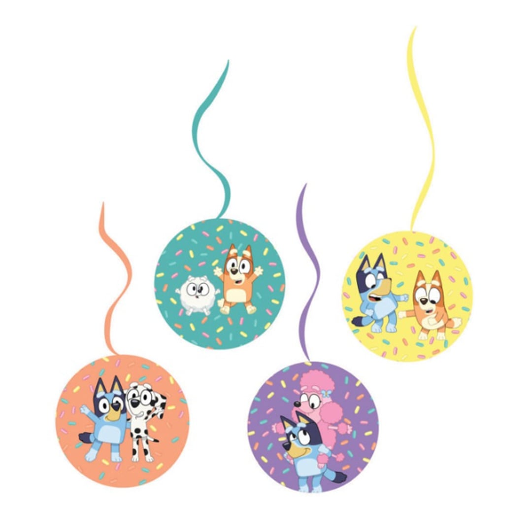 Bluey Hanging Swirl Decorations - Pack of 4