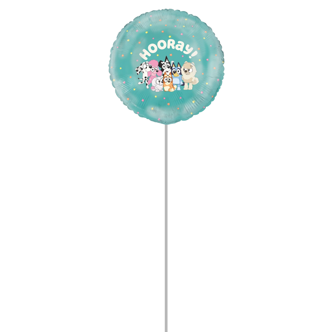 Bluey Hooray Round Foil Balloon - Inflated Balloon In A Box Product Gallery Image