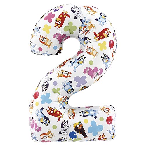Bluey Number 2 Giant Foil Helium Balloon 66cm / 26 in Product Gallery Image