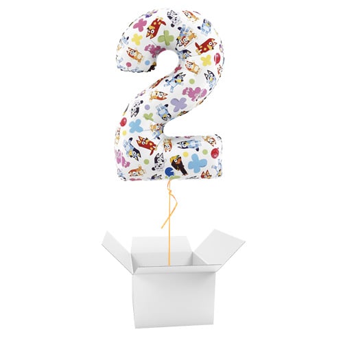 Bluey Number 2 Giant Foil Helium Balloon - Inflated Balloon in a Box  Product Gallery Image