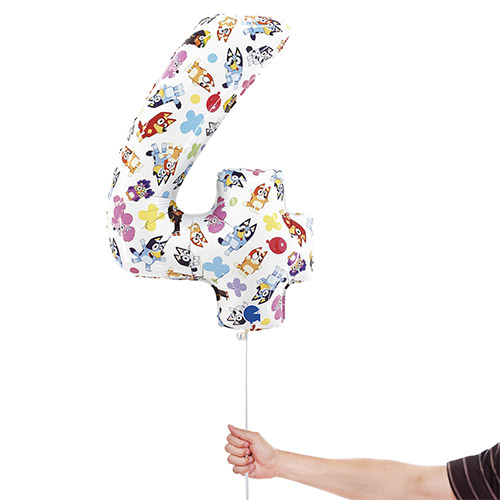 Bluey Number 4 Giant Foil Helium Balloon 66cm / 26 in Product Gallery Image
