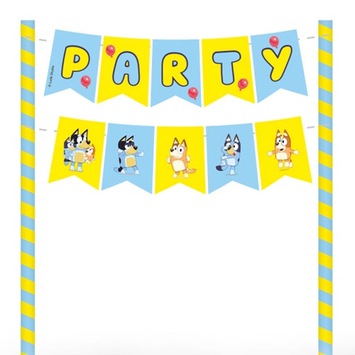 Bluey Party Bunting Cake Topper 