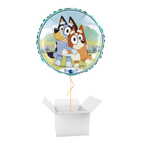 Bluey Round Foil Helium Balloon - Inflated Balloon in a Box