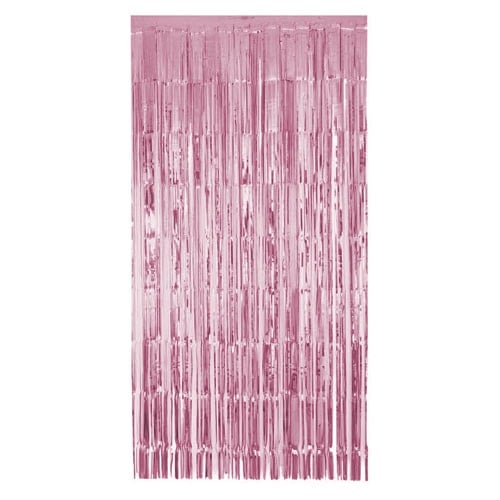 Blush Pink Bright Foil Fringe Door Curtain 1.9m x 99cm Product Image