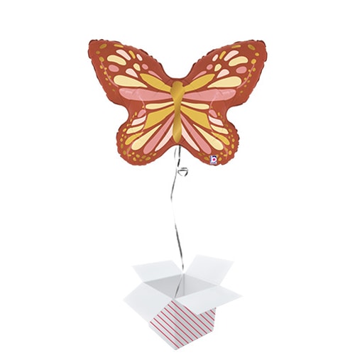 Boho Butterfly Foil Helium Giant Balloon - Inflated Balloon in a Box Product Gallery Image