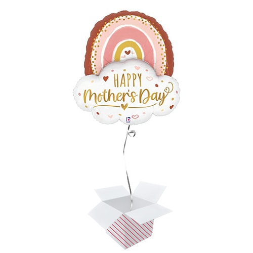 Boho Mother's Day Rainbow Foil Helium Giant Balloon - Inflated Balloon in a Box Product Gallery Image