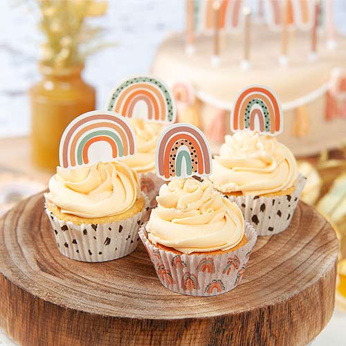 Boho Rainbow Cupcake Cases - Pack of 60 Product Gallery Image