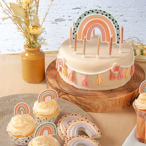 Boho Rainbow Paper Cake Topper 15cm Product Gallery Image