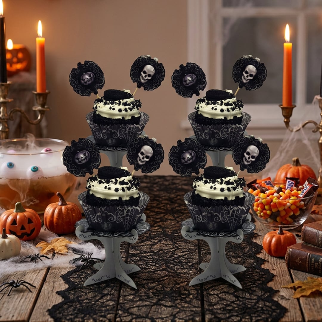 Halloween Fright Night Mini Cupcake Stands - Pack of 4