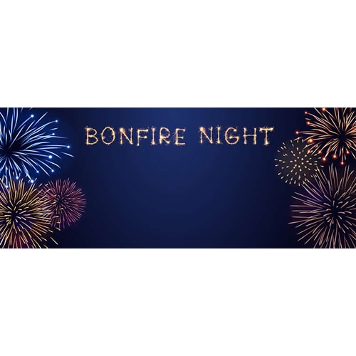 Bonfire Night Fireworks Design Large Personalised Banner – 10ft x 4ft
