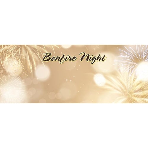 Bonfire Night Gold Design Small Personalised Banner – 4ft x 2ft
