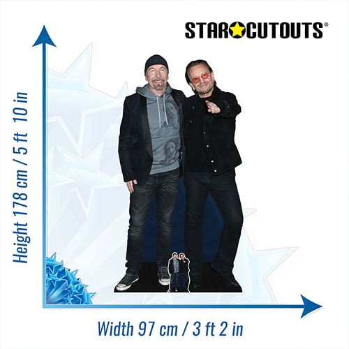 Bono and Edge Lifesize Cardboard Cutout 178cm Product Gallery Image