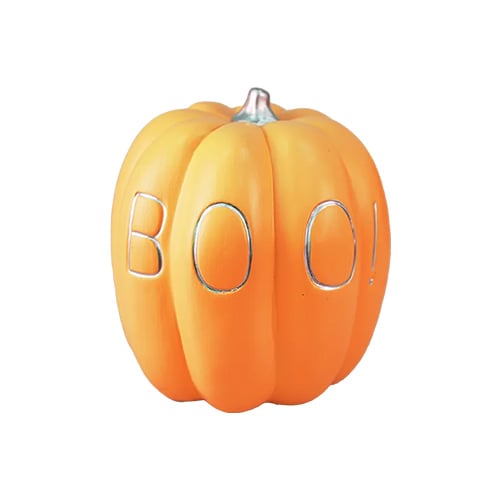Boo! Orange Terracotta Pumpkin Halloween Decoration 17cm Product Image