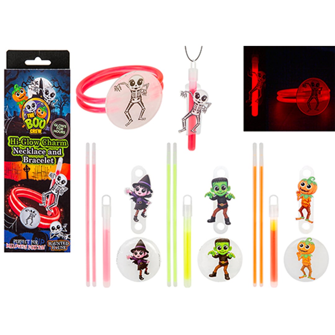 Boo Crew Halloween Hi-Glow Charm Necklace and Bracelet