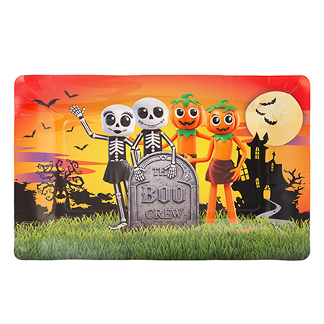 Boo Crew Halloween Paper Party Platters - Pack of 8