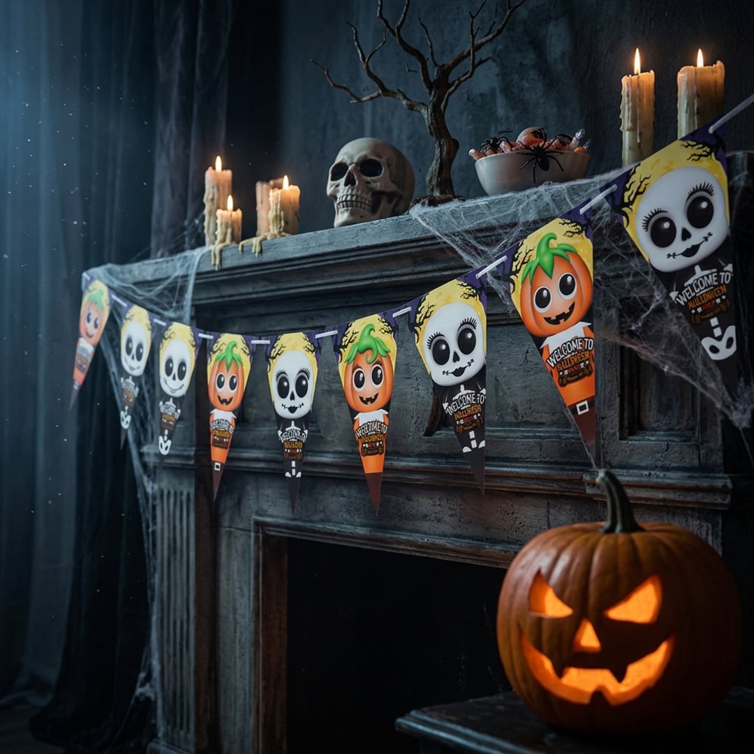Boo Crew Halloween Plastic Hanging Bunting 3.65m