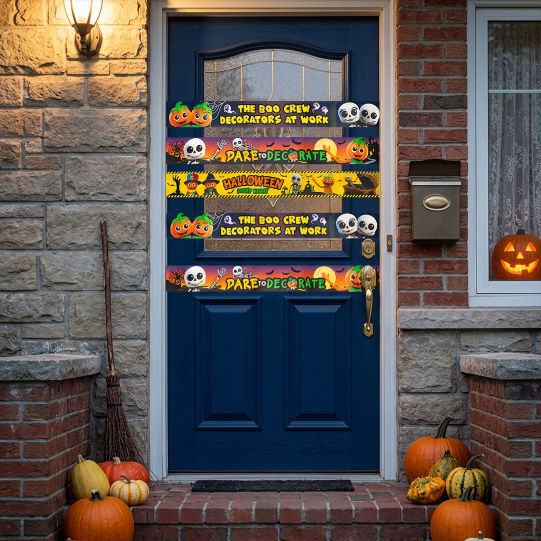 Boo Crew Halloween Printed Paper Fright Tapes 3m - Pack of 3 View 2