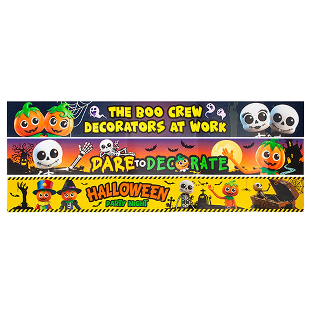 Boo Crew Halloween Printed Paper Fright Tapes 3m - Pack of 3