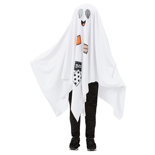 Boo Ghost Poncho Fancy Dress Costume Kids Unisex Small - Age 4-6 Product Gallery Image