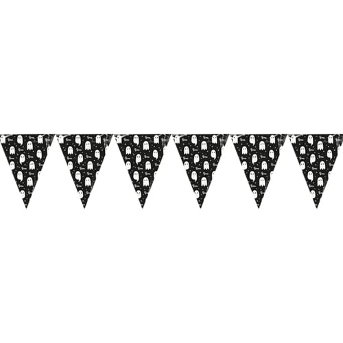 Boo Ghosts Halloween Paper Flag Bunting 3m