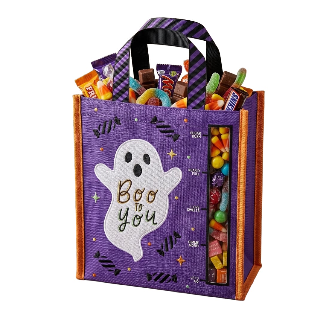 Boo to You Purple Halloween Measurement Treat Bag 36cm