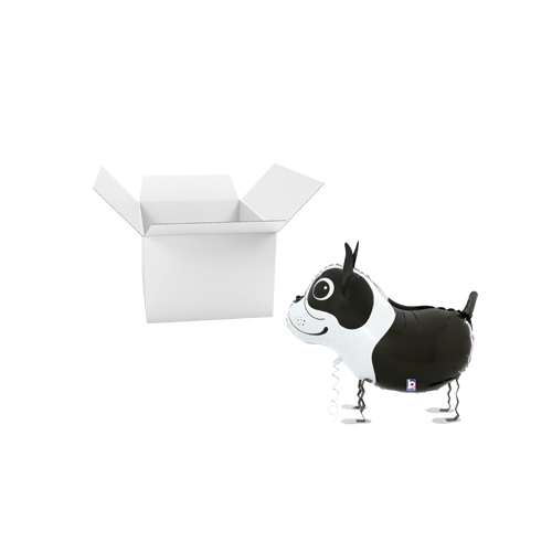 Boston Terrier Walking Pet Foil Helium Balloon - Inflated Balloon in a Box Product Gallery Image