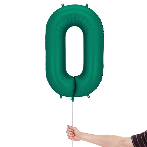 Bottle Green Number 0 Helium Foil Giant Balloon 86cm / 34 in Product Gallery Image