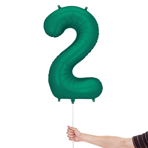Bottle Green Number 2 Helium Foil Giant Balloon 86cm / 34 in Product Gallery Image