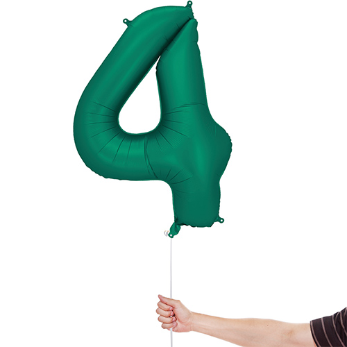 Bottle Green Number 4 Helium Foil Giant Balloon 86cm / 34 in Product Gallery Image