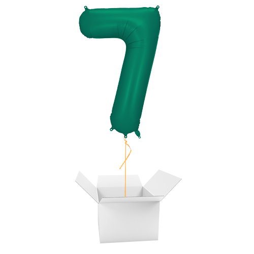 Bottle Green Number 7 Helium Foil Giant Balloon - Inflated Balloon in a Box Product Gallery Image
