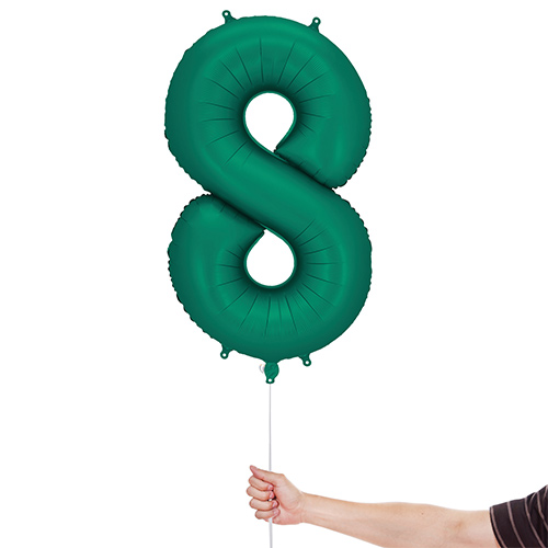 Bottle Green Number 8 Helium Foil Giant Balloon 86cm / 34 in Product Gallery Image