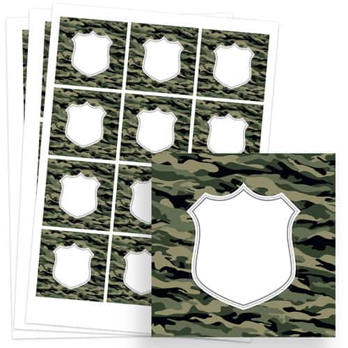 Army Design 65mm Square Sticker sheet of 12 Product Gallery Image