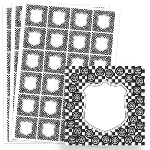 Cars Design 40mm Square Sticker sheet of 24 Product Gallery Image