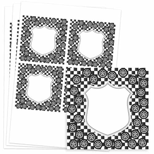 Cars Design 95mm Square Sticker sheet of 4 Product Image