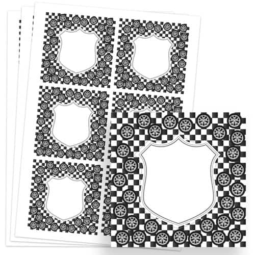 Cars Design 80mm Square Sticker sheet of 6 Product Image