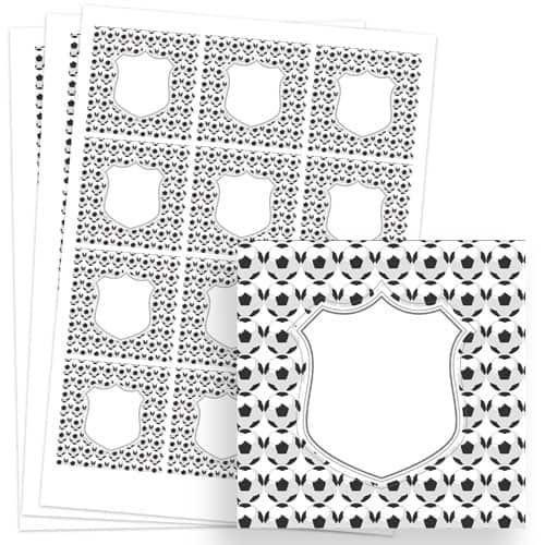 Football Design 65mm Square Sticker sheet of 12 Product Gallery Image