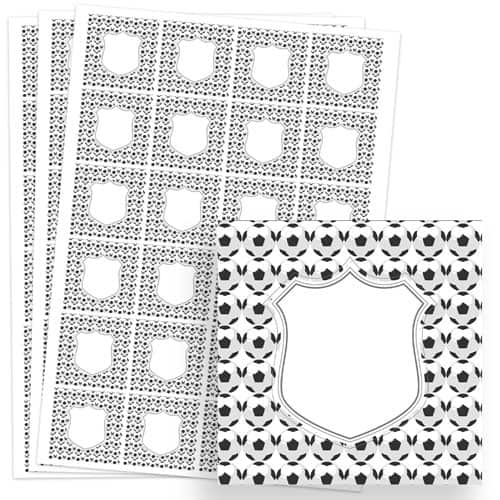 Football Design 40mm Square Sticker sheet of 24 Product Gallery Image