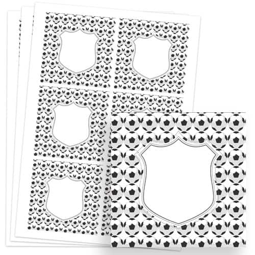 Football Design 80mm Square Sticker sheet of 6 Product Image