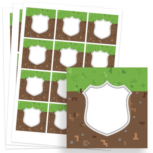 Pixels Design 65mm Square Sticker sheet of 12 Product Gallery Image