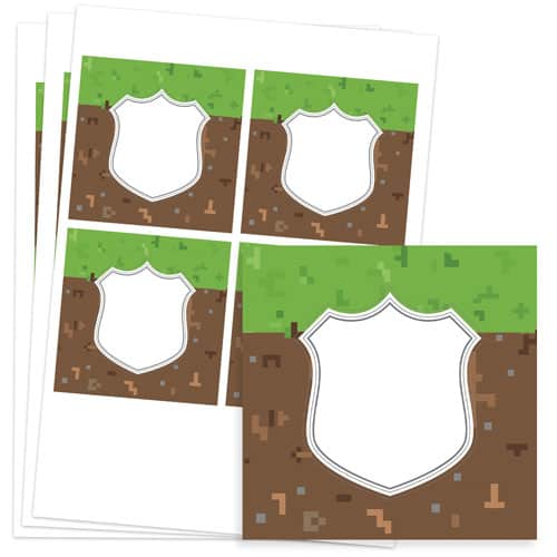 Pixels Design 95mm Square Sticker sheet of 4