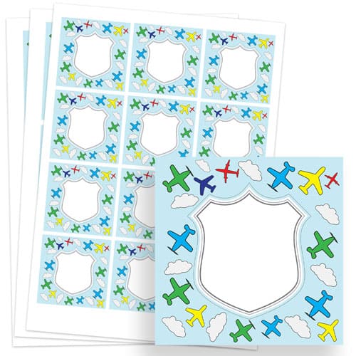 Planes Design 65mm Square Sticker sheet of 12 Product Image