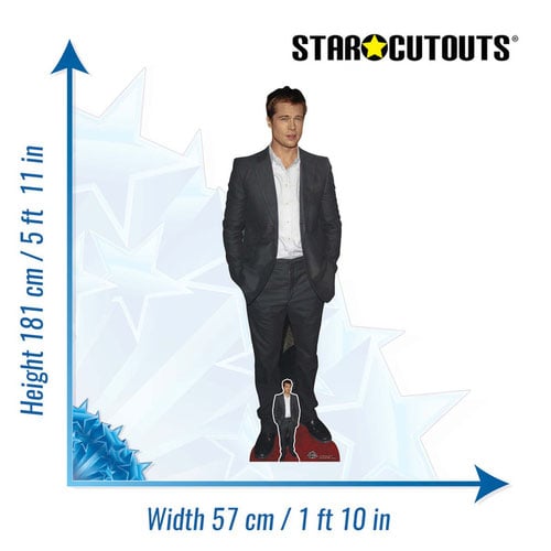 Brad Pitt Black Suit Lifesize Cardboard Cutout 181cm Product Gallery Image