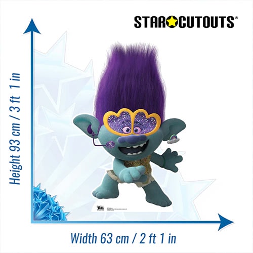 Branch Glasses Trolls World Tour Star Mini Cardboard Cutout 93cm Product Gallery Image
