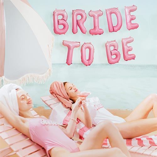 Bride to Be Pink Ombre Air Fill Foil Letter Balloon Kit 45cm Product Gallery Image