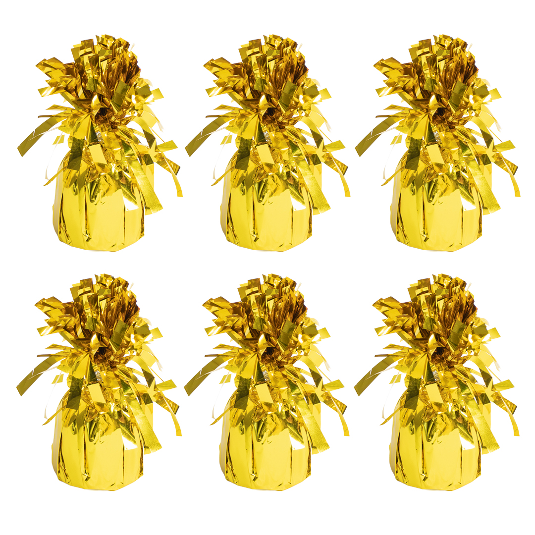Bright Gold Foil Balloon Weights - Pack of 6