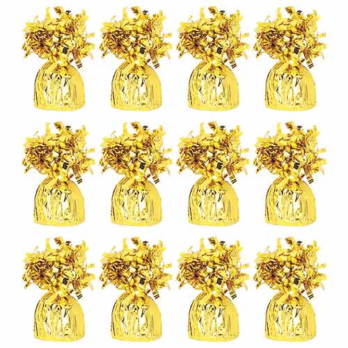 Bright Gold Foil Balloon Weights - Pack of 12 Product Gallery Image