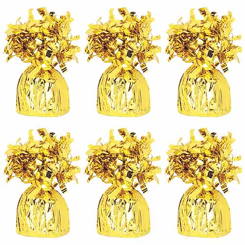 Bright Gold Foil Balloon Weights - Pack of 6 Product Gallery Image
