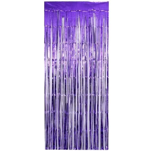 Bright Purple Foil Door Curtain Backdrop 1.9m x 99cm - Pack of 3