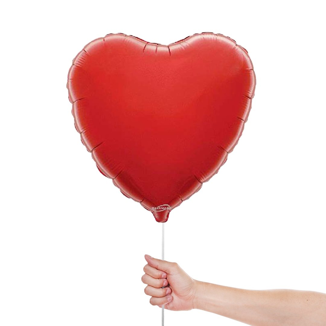 Bright Red Heart Shape Foil Helium Balloon 46cm / 18 in Product Gallery Image